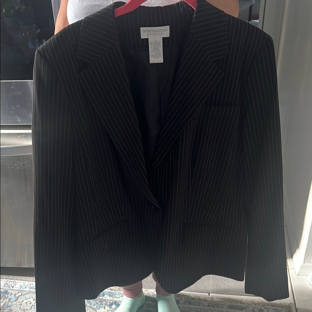 Worthington Black Pinstripe Jacket